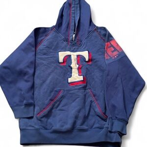 Texas Rangers MLB Adidas Youth Size M Blue Hoodie Logo